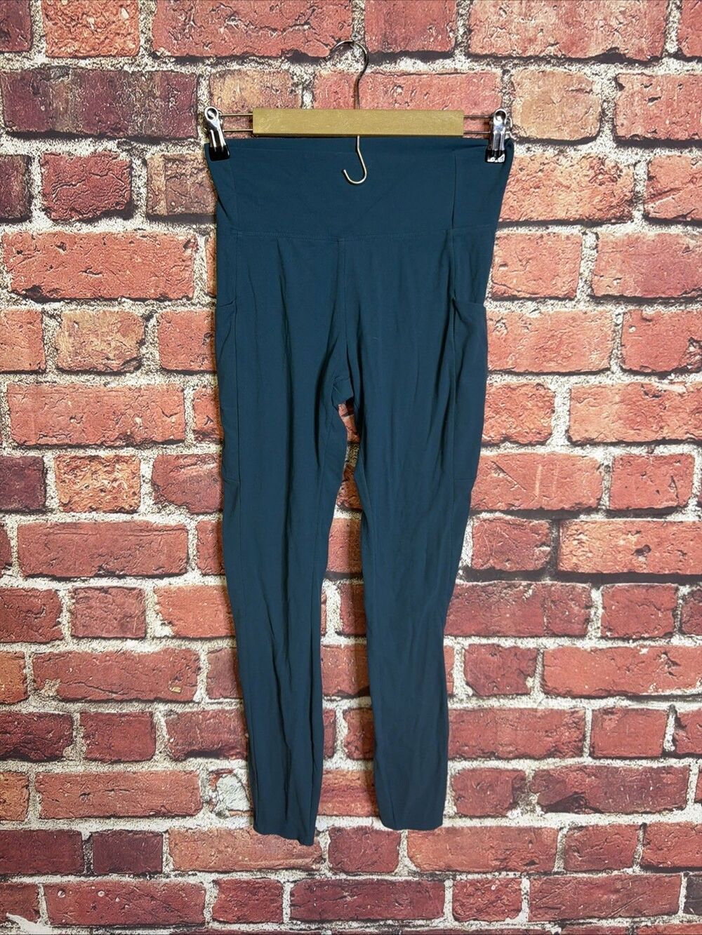 REI Coop Take Your Time Leggings Green Pockets 7/8 Length Women's Medium